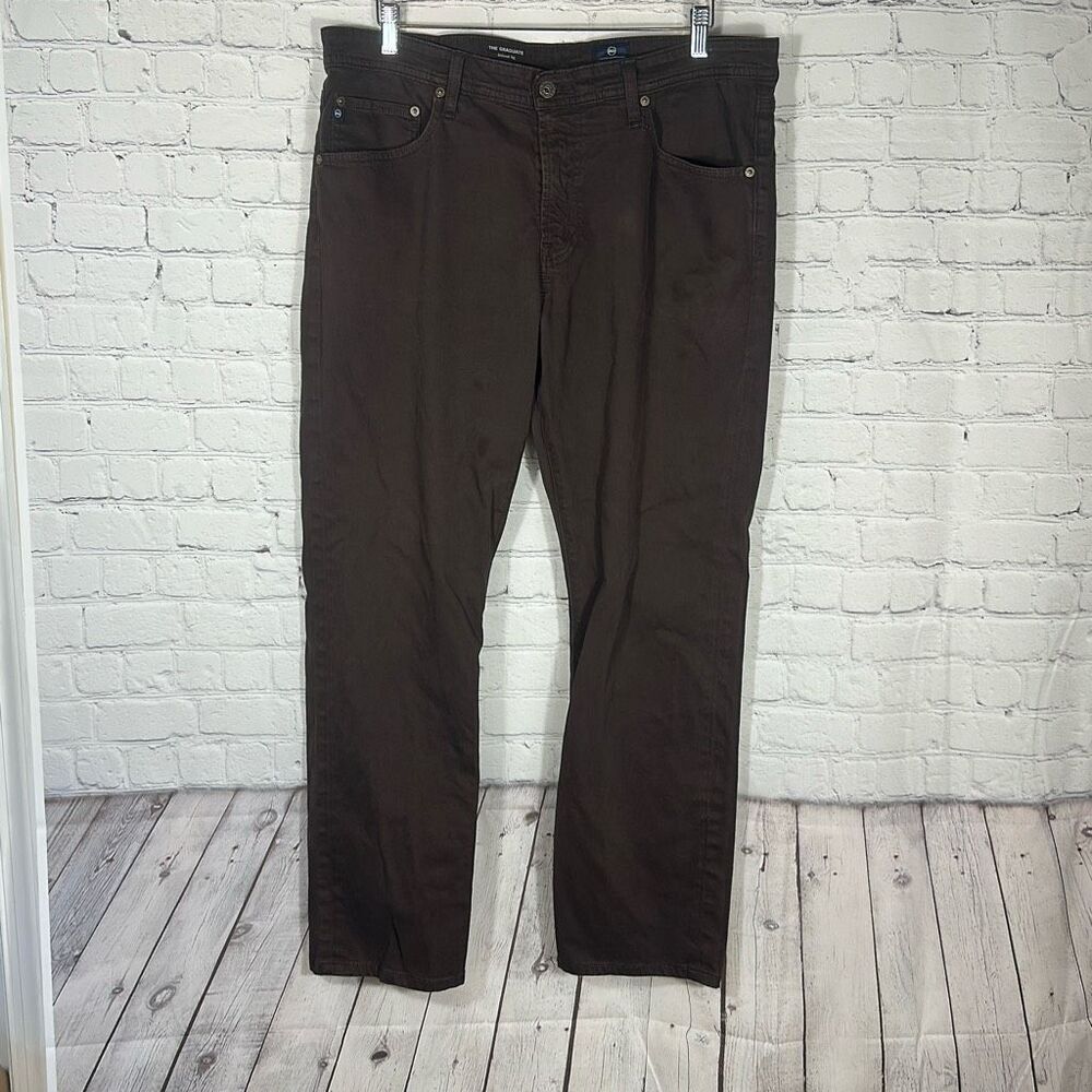 Adriano Goldschmied Jeans Men's 36x32 The‎ Graduate Tailored Leg Chocolate READ